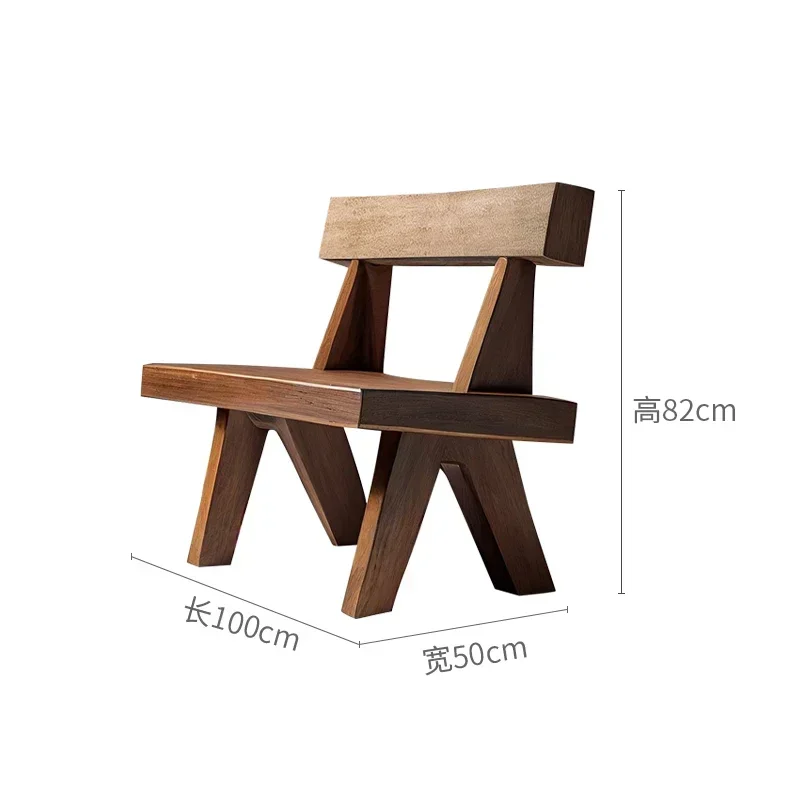 

Armchair Walnut Vintage Dining Chair Armless Bench Silent Wind Chair Furniture