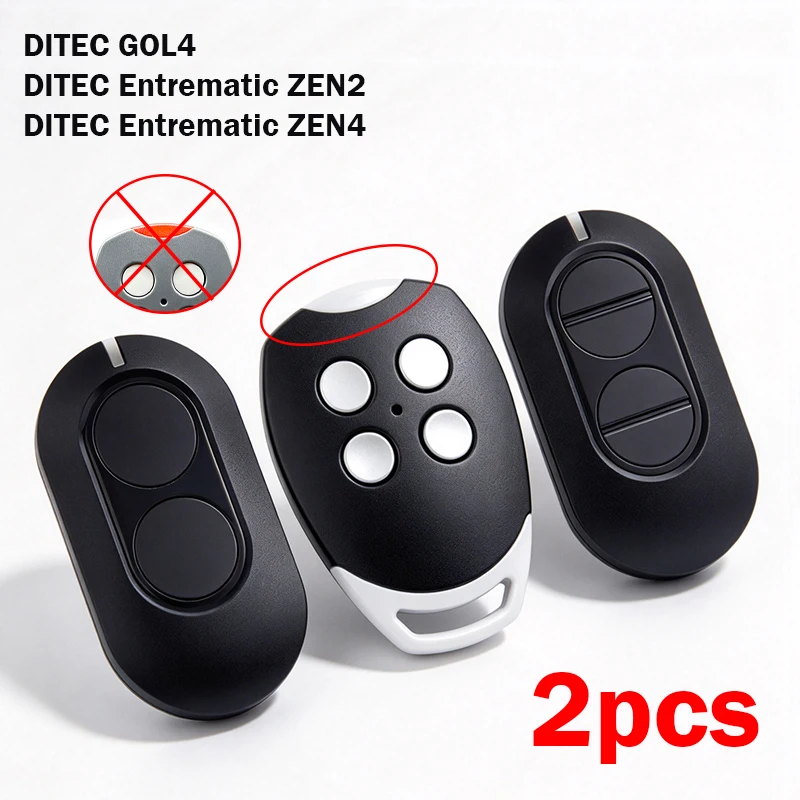 DITEC Entrematic ZEN2 ZEN4 GOL4 433MHz Garage Door Remote Control lZEN2W ZEN4W BIXLG4 BIXLP2 BIXLS2 433.92MHz Hand Transmitter