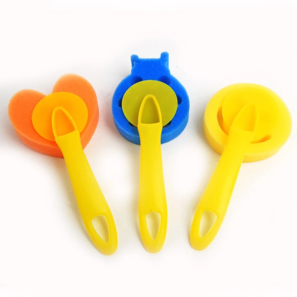 

12pcs Painting Sponge Brush Set Kids Sponges Washable Finger Daubers Safe Non Toxic Plastic Foam Art Tool For Children