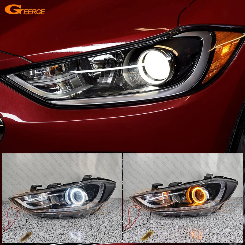 For Hyundai Elantra AD Avante 2015 2016 2017 2018 Ultra Bright Day Light Turn Signal LED Angel Eyes Halo Rings Car Accessories