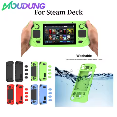 MOUDUNG Suitable for Steam Deck game console All inclusive thick silicone protective case anti drop and dustproof with button