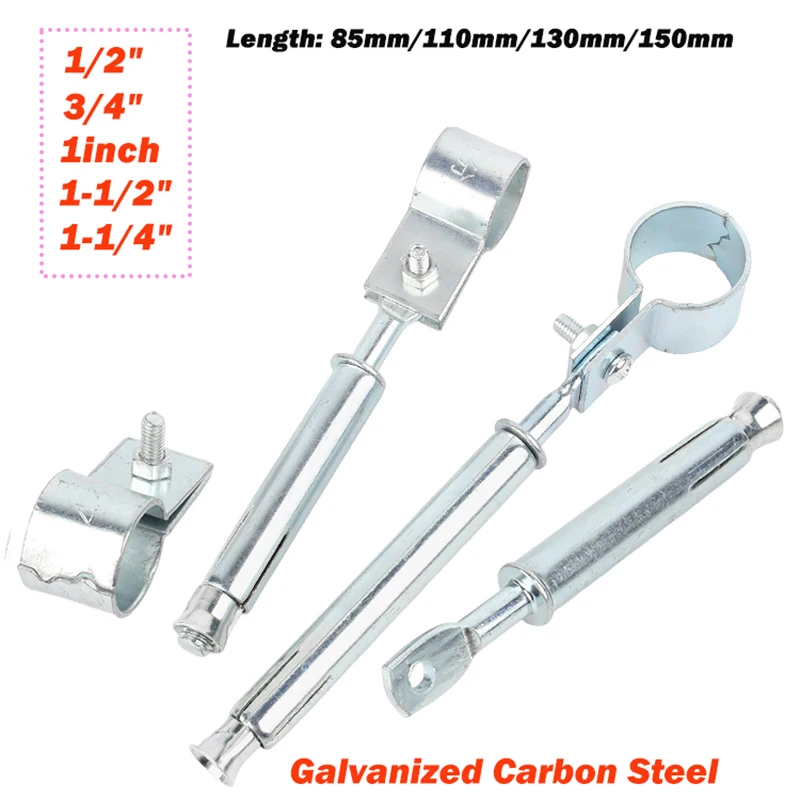 

5 шт. удлиненный хомут для труб из оцинкованной углеродистой стали 1/2 "~ 1-1/2" держатель для водопроводной/газовой трубы с расширительным болтом для надежного крепления