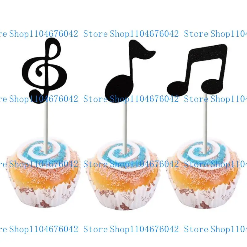 5ASD Paper 8th Note Cake Decoration Music Party Supplies Musical Cupcake Decorations