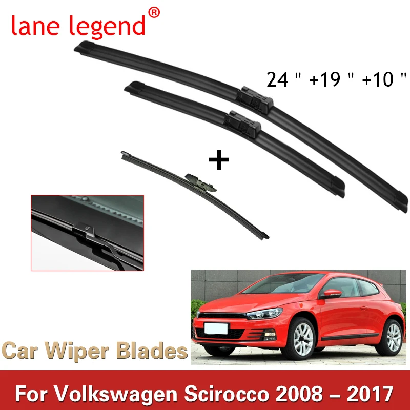 

Car Wiper Front & Rear Wiper Blade For VW Scirocco 2008 - 2017 Windshield Windscreen Tailgate Window Rain Brush