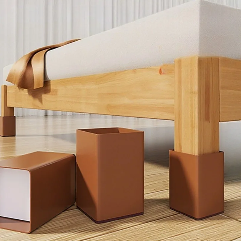 4pcs Furniture Raiser Pads Table Leg Sofa Support Base Anti Slip Groove Design Cabinet Height Increase Feet Pad