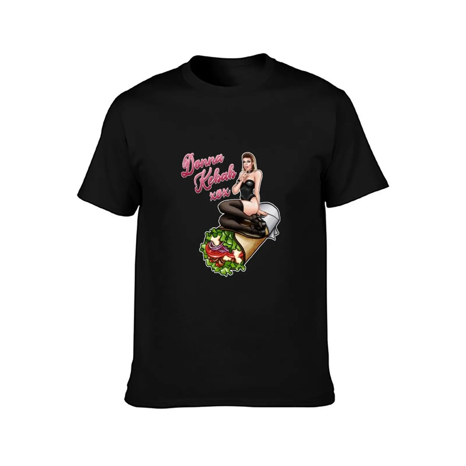Donna Kebab xox T-Shirt Plus Size Workout Short Sleeve Top T-Shirt