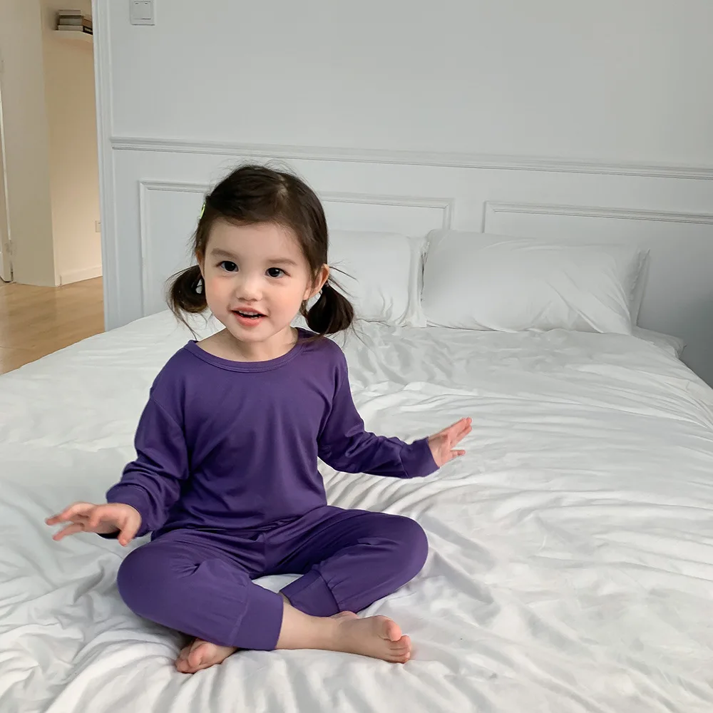 

Kids Underwear Pajamas Sets 2pcs Korean Style Cotton High Quality Child Home Sleep Wear Clothes for Baby Girls Boy 1-8 Years Old