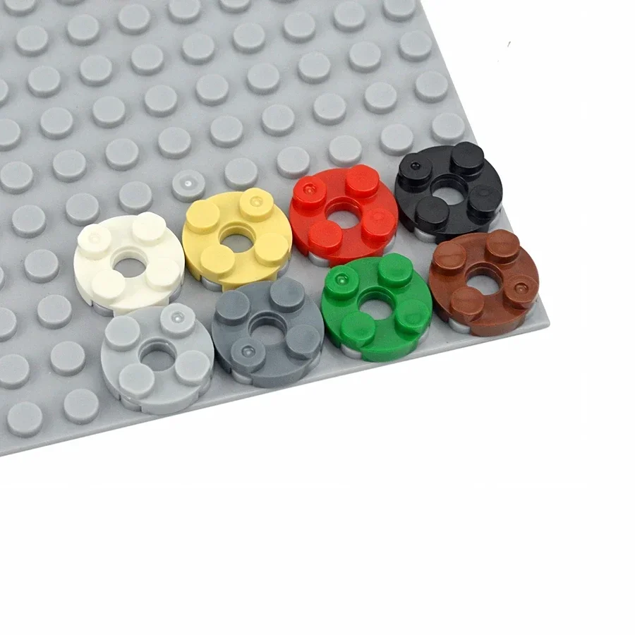 MOC Bricks 50Pcs 4032b Plate Round 2x2 With Hole DIY Accessories Parts Educational Building Block Assembling Children Toys