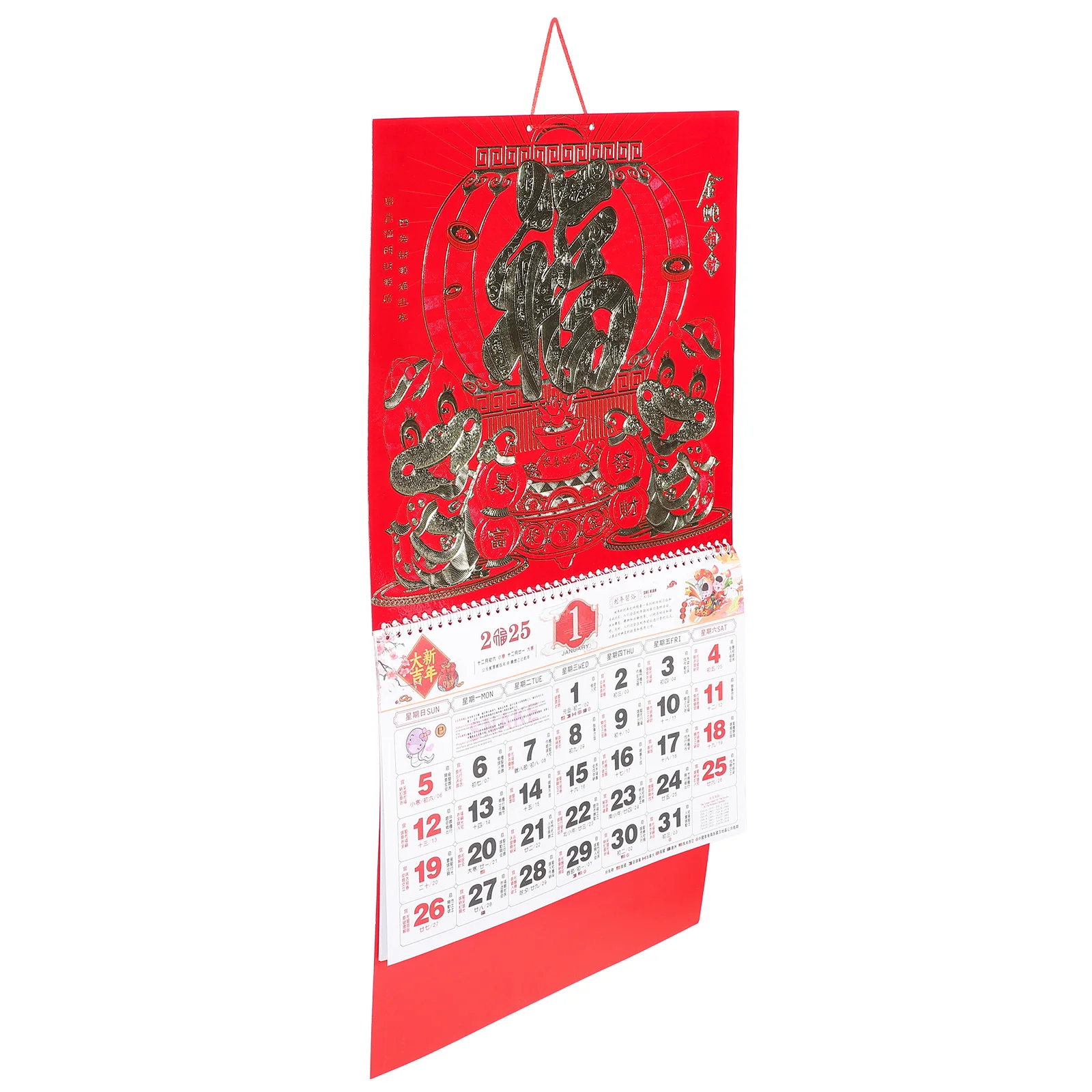 

2025 Calendar Clear Printed Monthly Delicate Hanging Wall Holiday Home Chinese Office Scroll for