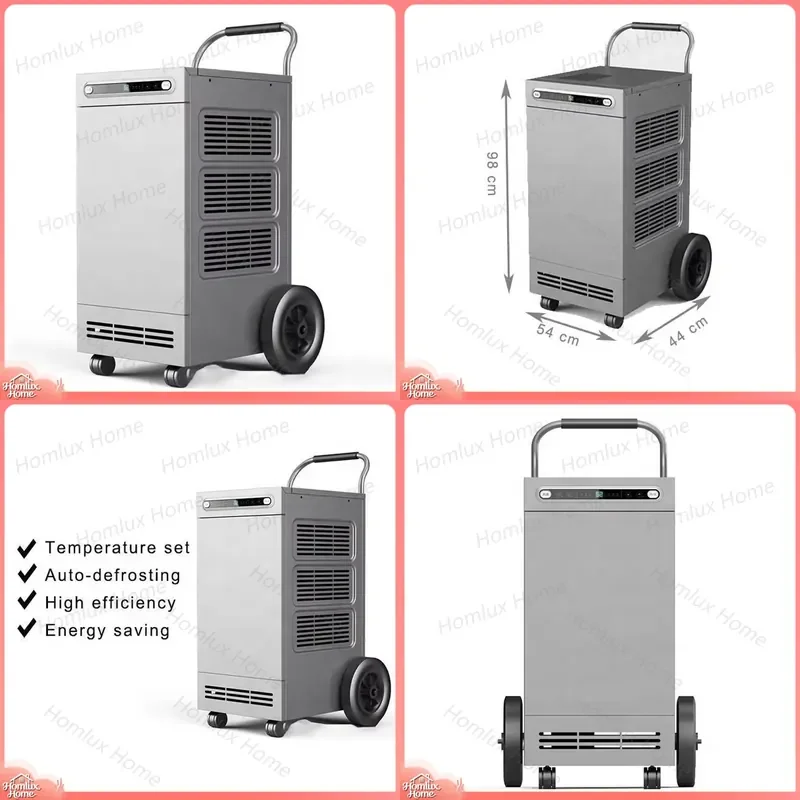 138L D Portable Industrial Dehumidifier Commercial Greenhouse Dehumidifier Heavy Duty Moisture Remover for Warehouse Basement