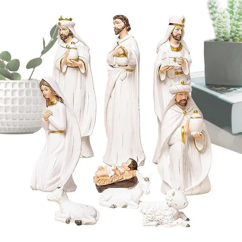 

Nativity Scene Figurines Classic Nativity Collection 9X Construction Indoor Resin Holiday Decor Indoor Sculpture For Religious