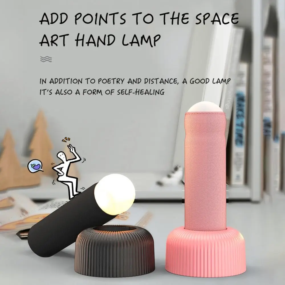 Funny 1200mAh LED Night Light Hand Pull Switch Column Shape Atmosphere Table Lamp Rechargeable PP Sleep Night Lamp Gift