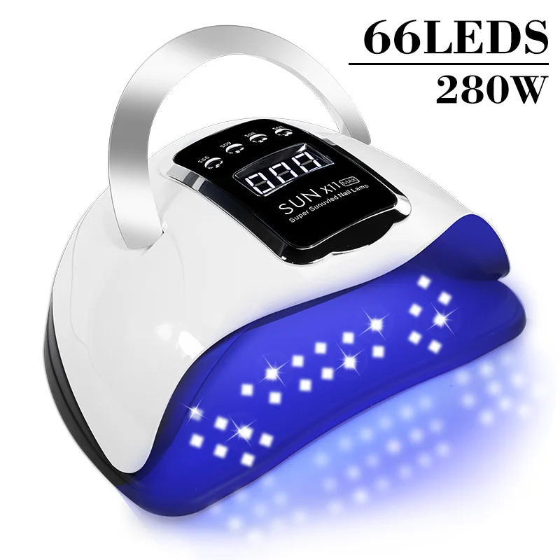 

SUN X11 MAX Big Power 280W UV LED Nail Lamp For Drying Gel Nail Polish 66 LEDS Nail Dryer Light With Touch Screen Timer