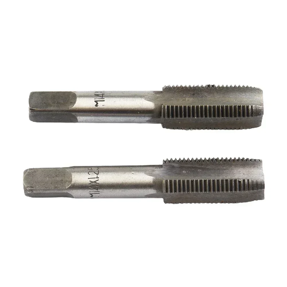 2Pcs 80mm High Speed Steel Taps 14mmX1.25 Metric Taper & Plug Right-Hand Thread M14X1.25mm Pitch Tap Electric Tool Parts