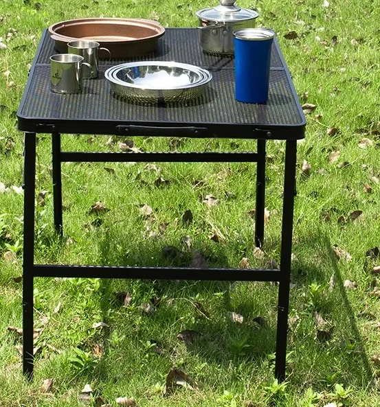 Durable Iron Outdoor Furniture Modern Design Foldable Rectangle Table 6090 Lightweight Commercial Bonfire Barbecue Picnic