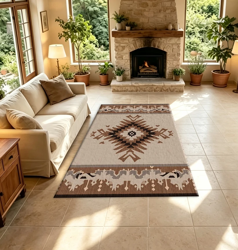Boho Southwestern Tribal Geometric Carpet Flooring Ethnic Style Household Decor Floor Area Rug