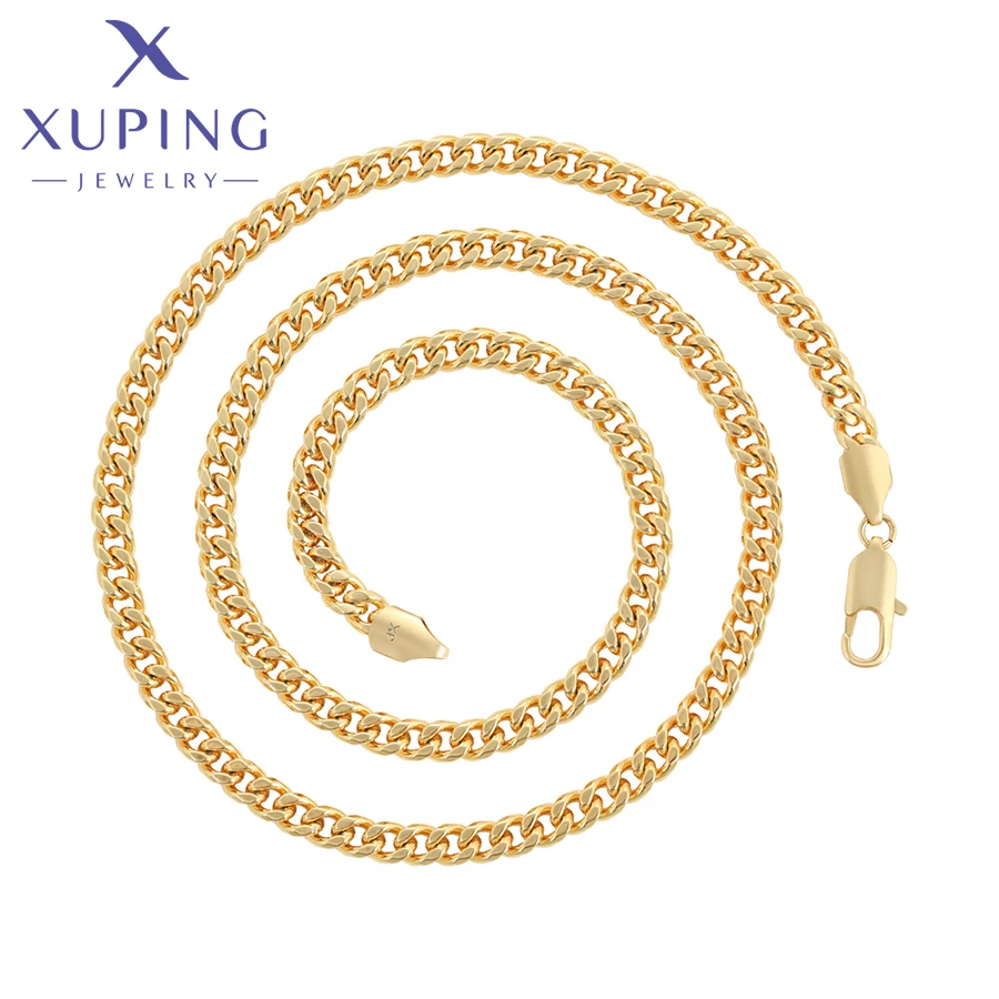 Xuping Schmuck Neue Ankunft Heißer Verkauf 60 cm Keine Stein Halskette von Gold Farbe Halsketten für Frauen Exquisite Geschenk X000945430