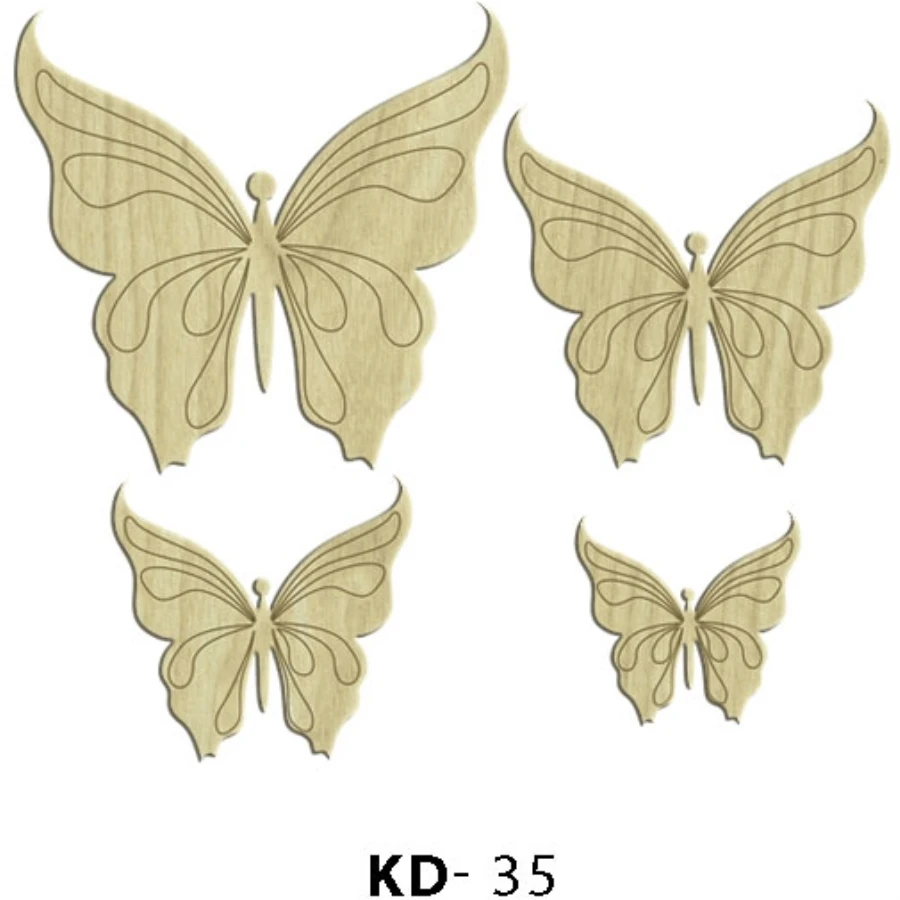 KD35 Butterfly 4lü Set Wooden Package Ornament, Hobby is Painting Ornament