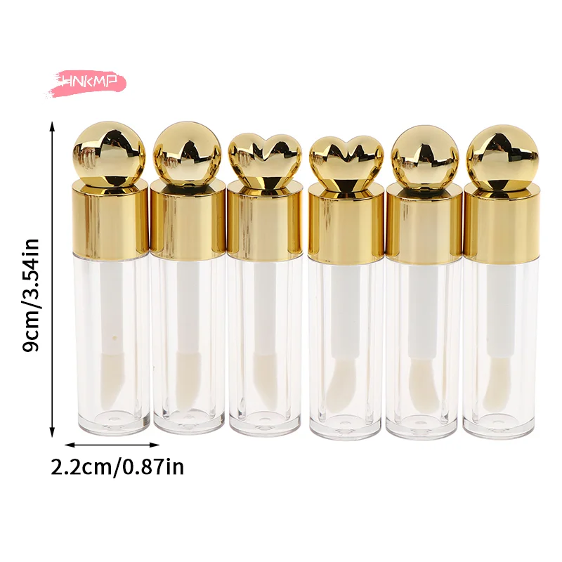 5ml gegalvaniseerde lipglossbuis met grote borstelkop transparant roze goud zilver dikke staaf lege fles voor lippencontainer