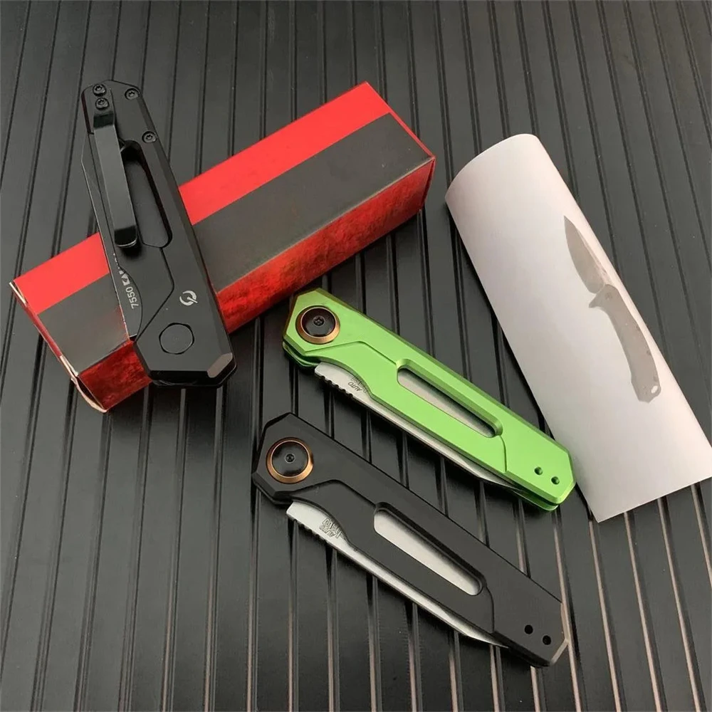 KS 7550 Knife T6 Aluminum 8Cr13Mov Blade Folding Pocket Knives Outdoor Survival Hunting Tactical Camping EDC Hand Tool