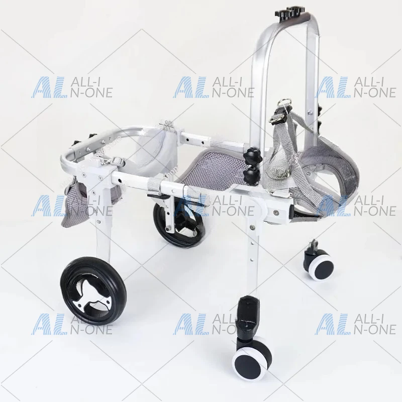 Adjustable Dog Wheelchair Hind Leg Support - 4-Wheel Mobility Cart with Harness for Senior/Disabled Pets Rehabilitation
