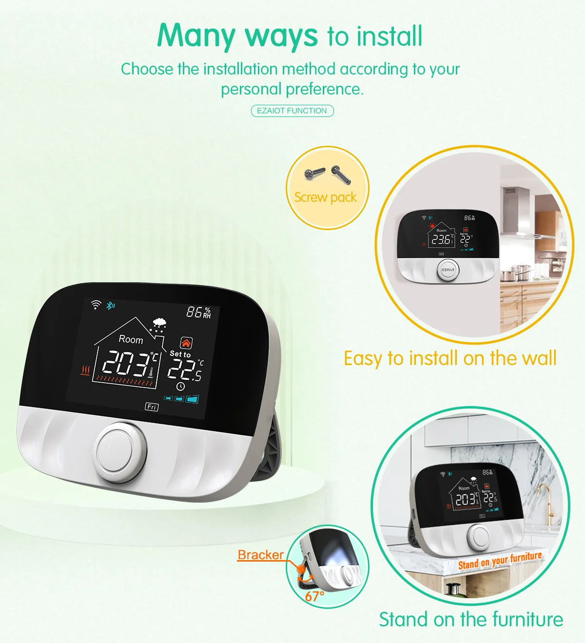 Tuya Smart Thermostat WiFi RF 433 Drahtloses Raumthermostat-Set für Wasserheizung, Gasboiler, Temperaturregler, Smart Life App, batterie-/USB-betrieben, Sprachsteuerung, kompatibel mit Alexa, Google Home, Alice – Detail 11