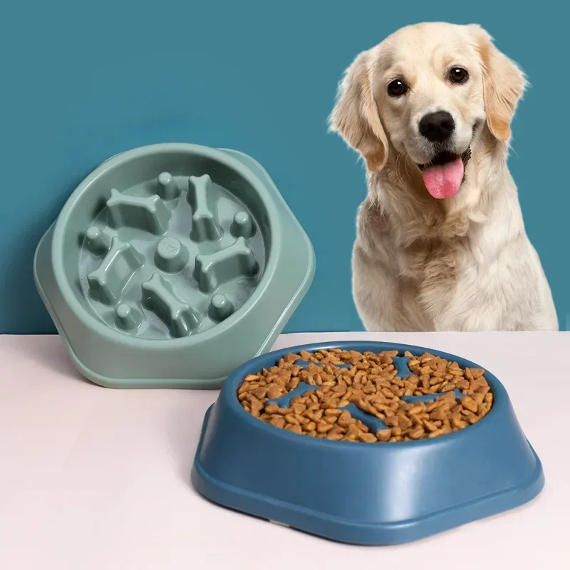 

Pet Dog Bowl Slow Feeder Puppy Cat Slow Eating Dish Bowl Anti-Gulping Food Plate Feeding Dog Cat Food Bowl Pet Supplies