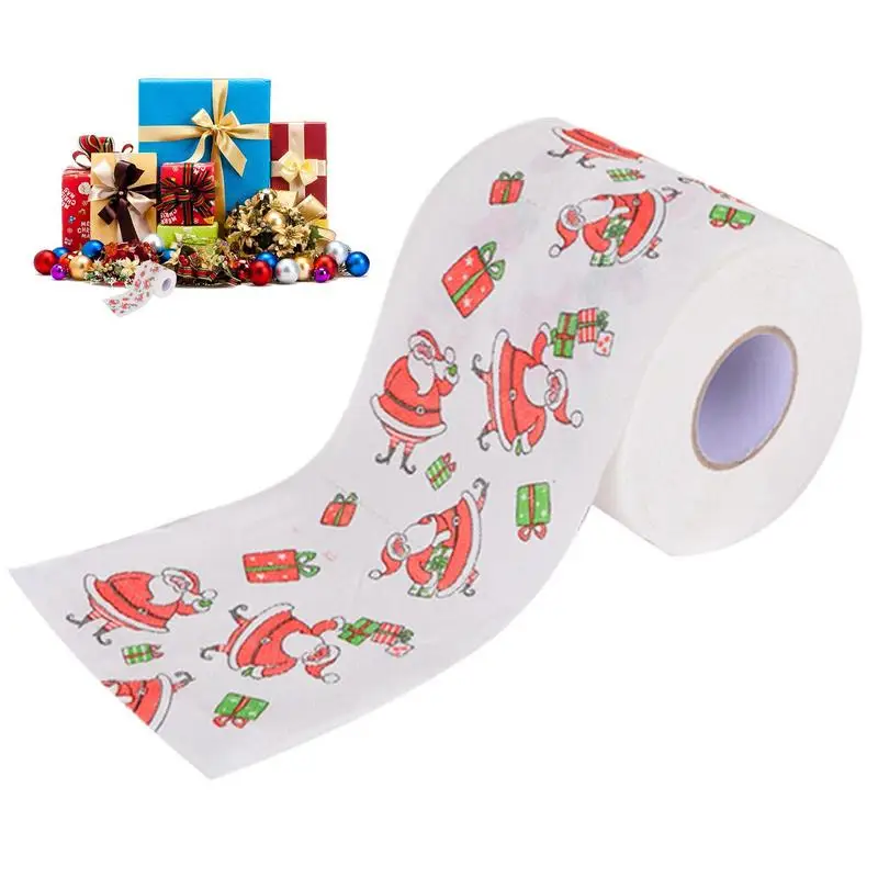 Toilet Paper Christmas Pattern Series Roll Paper Santa Claus Reindeer Hygienic Paper Creative Toilet Papers Rolls Funny Napkins