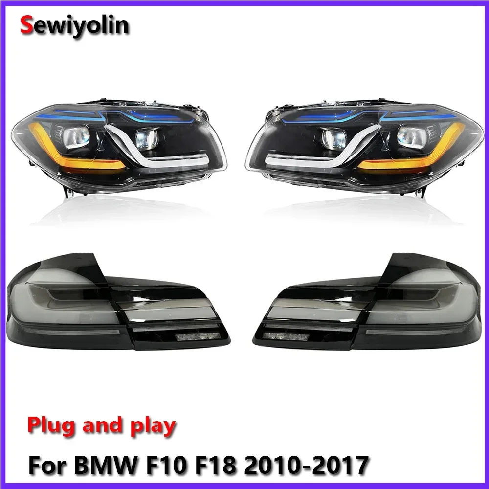 

Car LED Headlight+Tail Light Assemblies For BMW F10 F18 2010-2017 Auto Fog DRL Brake Turn Signal Lamp Plug and Play