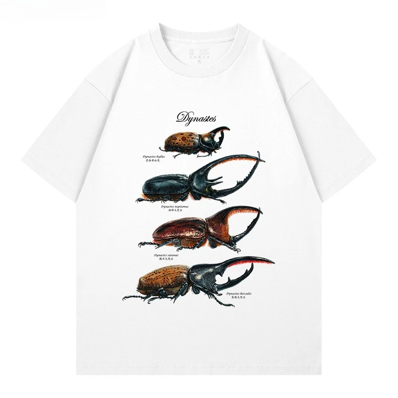 Halberd Löwenzahn Herkules Käfer Beliebte Wissenschaft Atmungsaktive Druck Kurzarm Baumwolle T-Shirt Mode Sommer Männer und Frauen