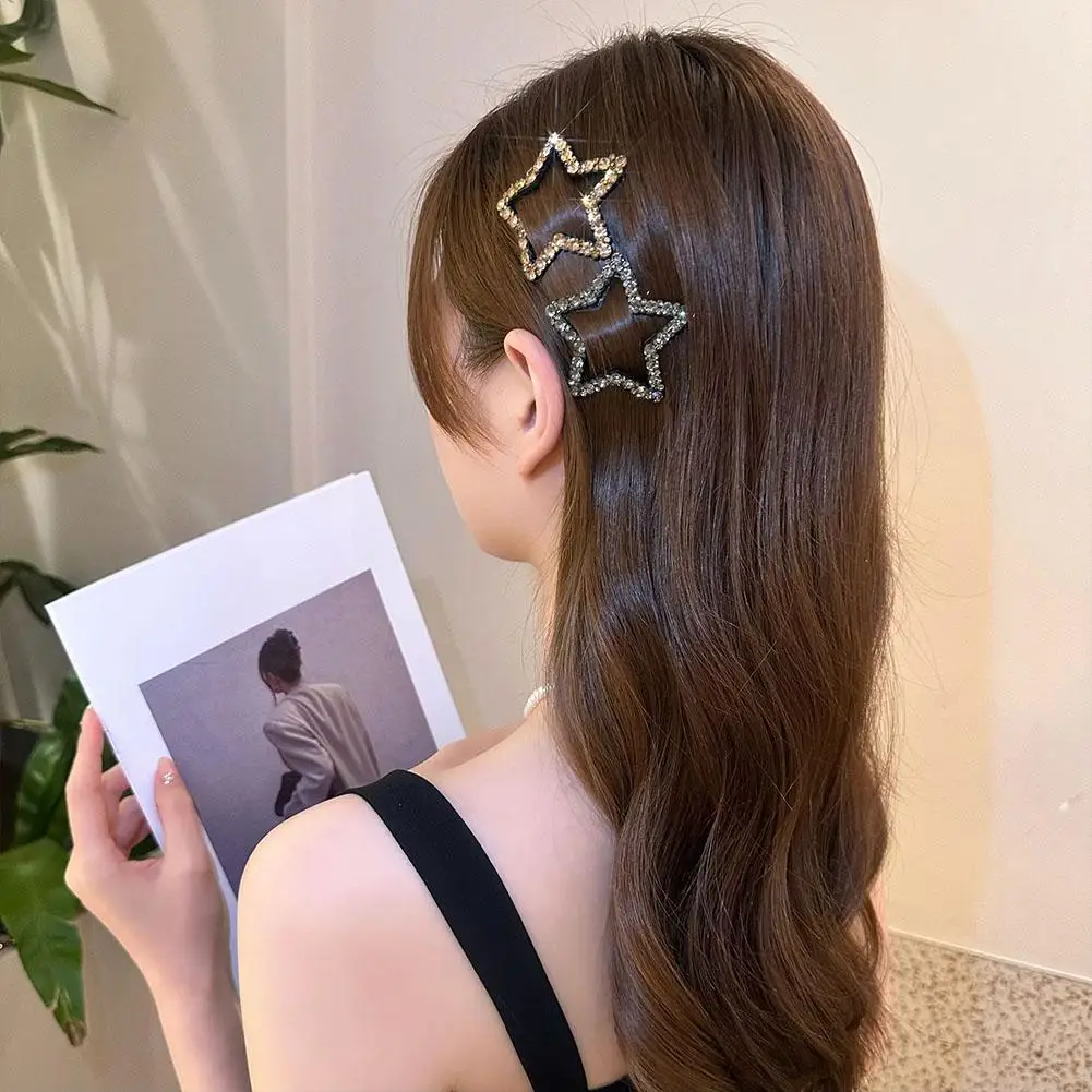 1 Pcs Star Bobby Pin Bangs On The Side Of The Forehead With Hair Accessories Diamond-encrusted Headdress