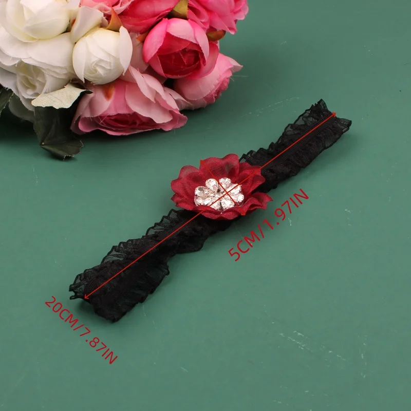 1 P Sexy women's girl princess decal black lace garter belt souvenir garter belt wedding garter belt