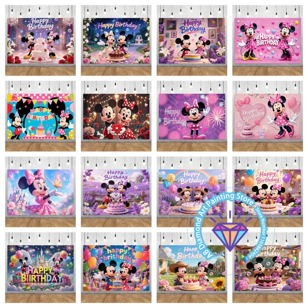 

Mickey Minnie Cartoon AB Diamond Drawing Kit Square Round Diamond 5D DIY Mosaic Handmade Art Birthday Exquisite Gift Home Decor