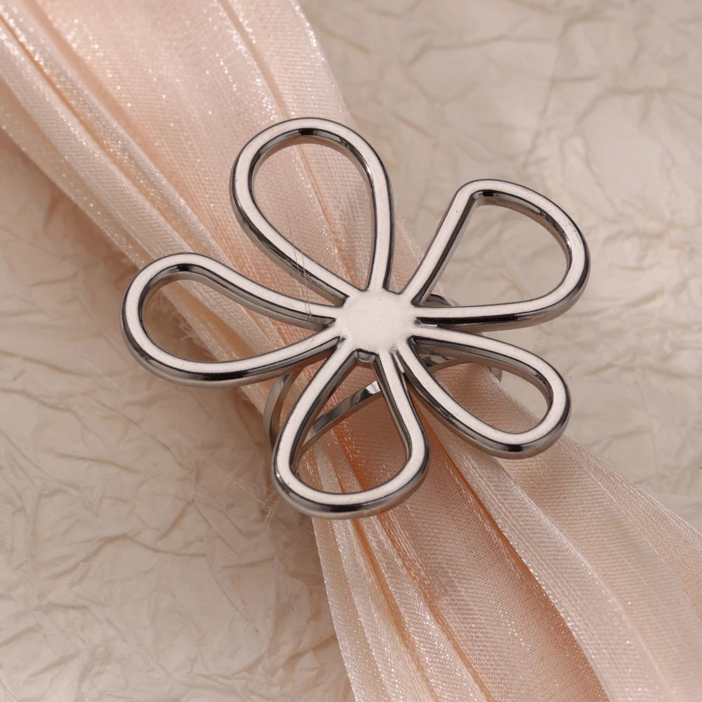 Hollow Flowers Double Layer Rings for Women Stainless Steel Gold Color Open Adjustable Ring Aesthetic Wedding Waterproof Jewelry