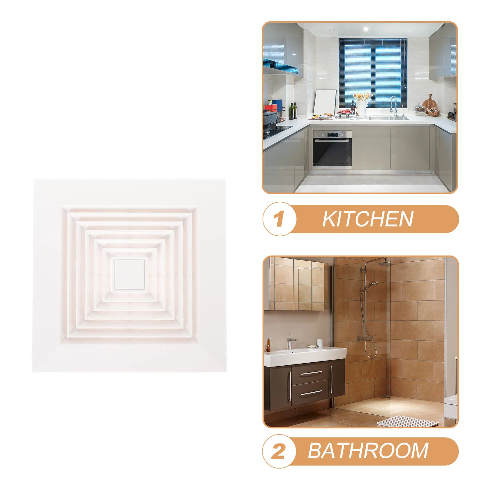 

Ceiling Register Square Ceiling Vent Cover Durable Plastic Air Vent for Bathroom Kitchen Exhaust Fan Cover Return Air Grille