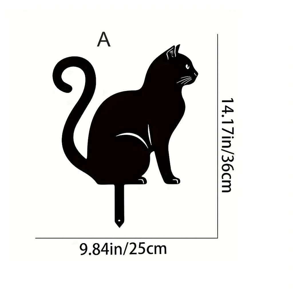 Charmante Kattenfamilie Tuinpalen-Decoratief Schattig Kattensilhouet, Ideaal Voor Tuin, Tuin En Gazon, Elegante Buitenbeelden