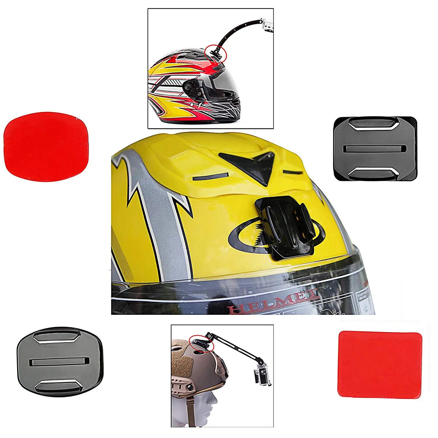 X46A_Kit de accesorios para casco para GoPro Hero 7/6/5/4/3+/3 Hero Session