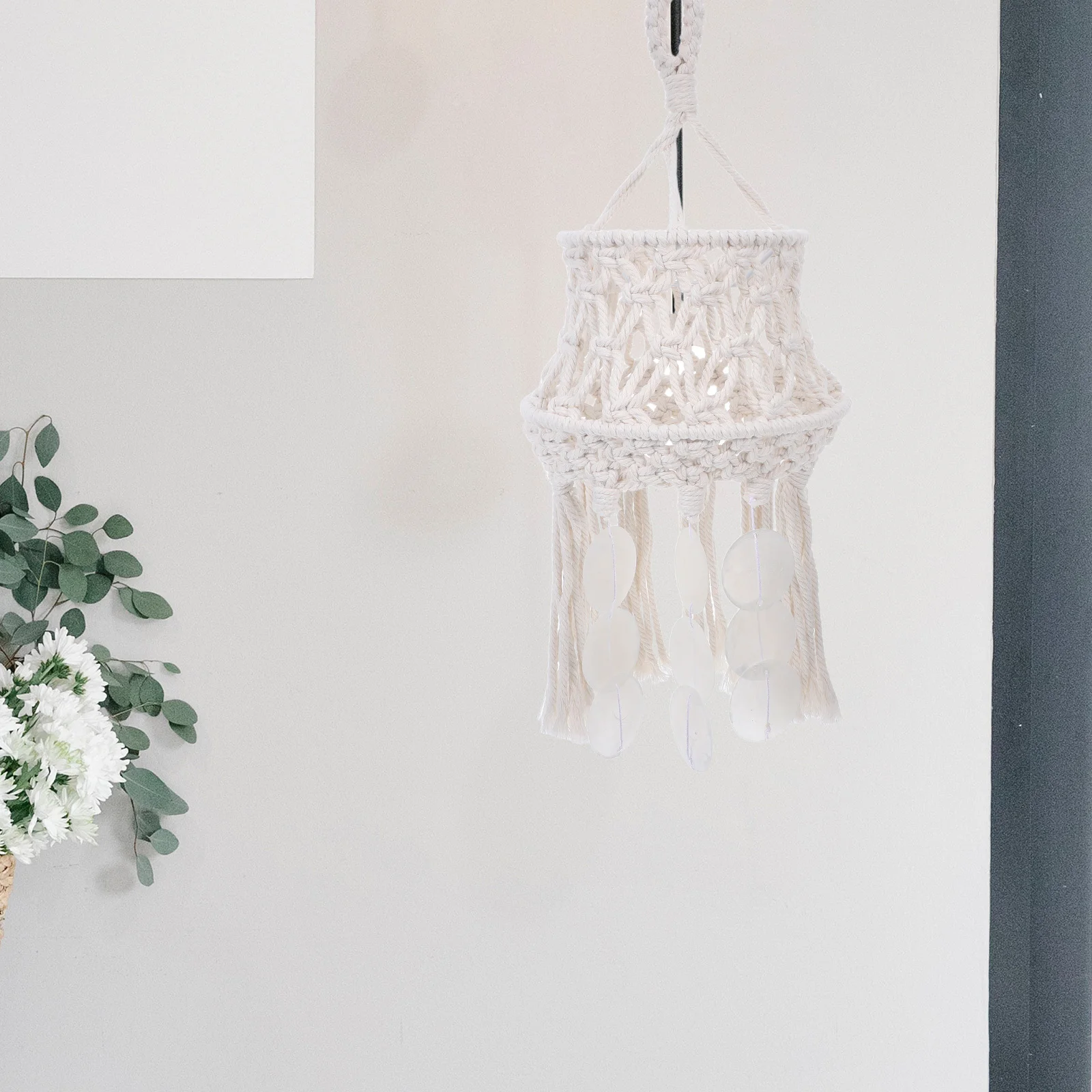 

Hand Woven Lamp Shade : Bohemian Macrame Cotton Fabric Lampshade For Bedroom Living Room Decorative Light Cover Replacement