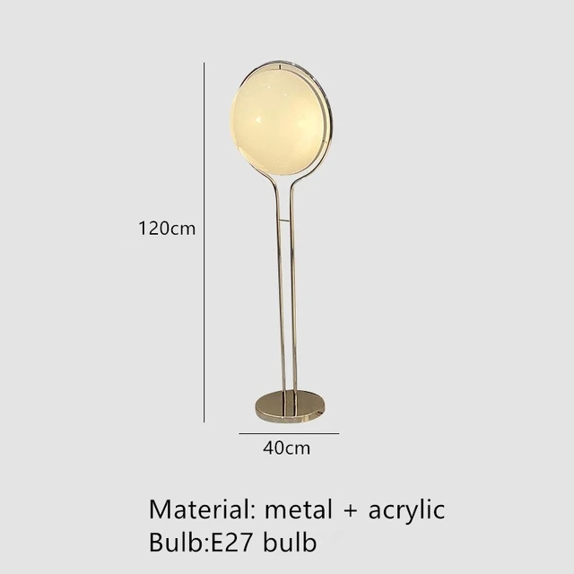 Delord Vloerlamp Eenvoudig Ontwerp Led Chroom Metaal Wit Acryl Bal Licht Woonkamer Hotelkamer Huisdecoratie Lamp