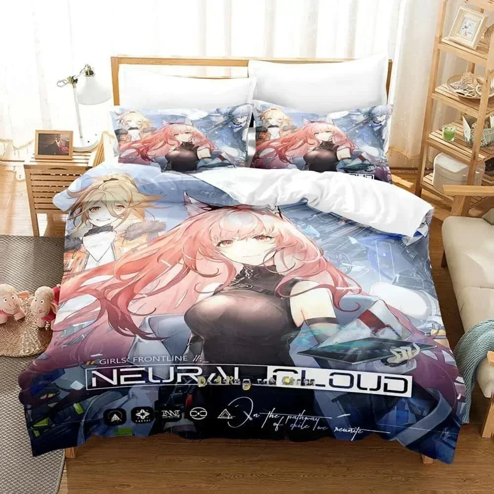 

3D Game Girls' Frontline Bedding Set Printed Bed Set With Pillowcase Bed Duvet Cover Soft Queen King Size Bedclothes Home