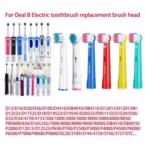 For Oral b D12/D16/D20/D36/OC20/D/P Full Range Brush Heads Soft DuPont Sonic Toothbrush Vacuum Bristle 1-16Pcs Replacement Heads