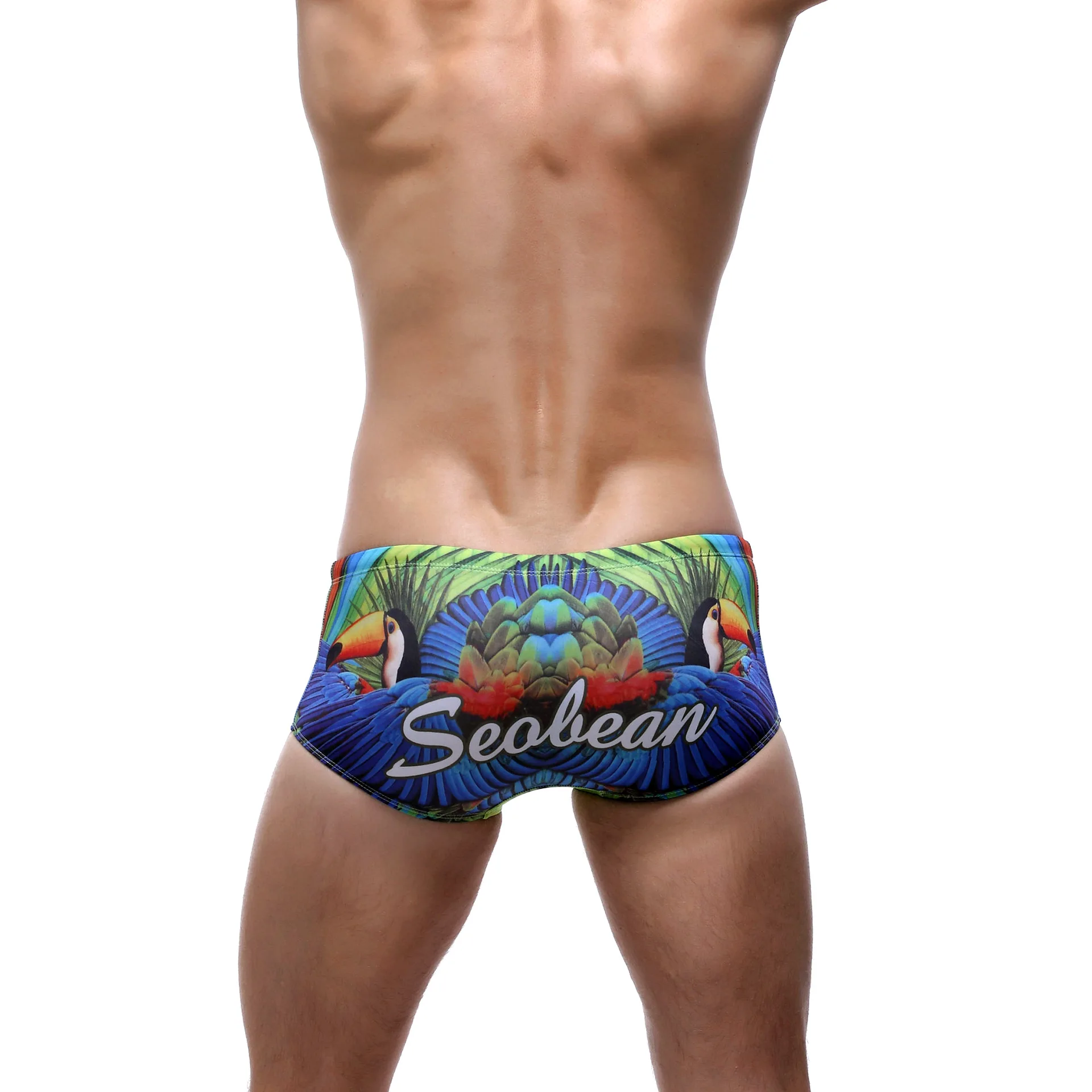 Seobean Swimwear Men Swimming Trunks Bikini Boxer Sexy Beach Sea Surfing Bathing Suit Wear Sport Shorts Man Swimsuit Swim Shorts