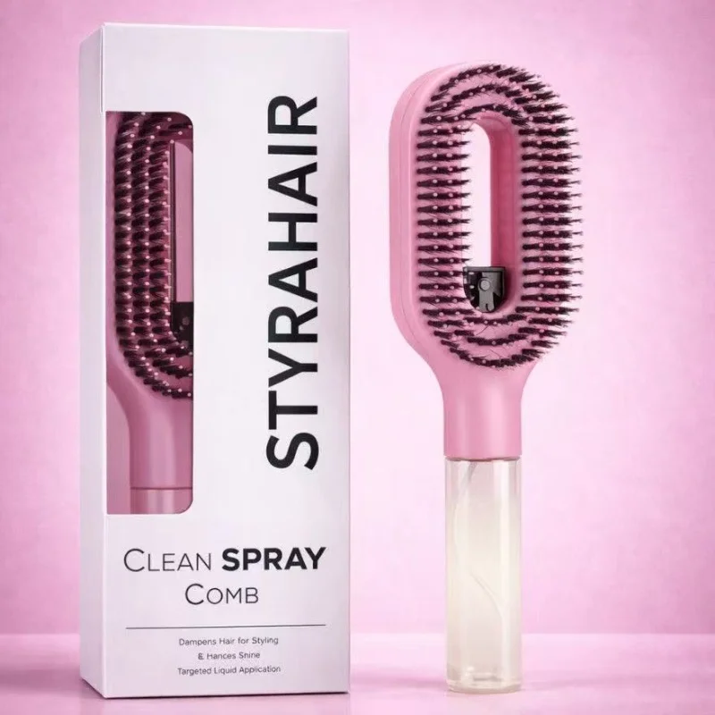 

2-in-1 spray comb, soft scalp massage, nylon bristle comb, comb handle with spray bottle for hair straightening