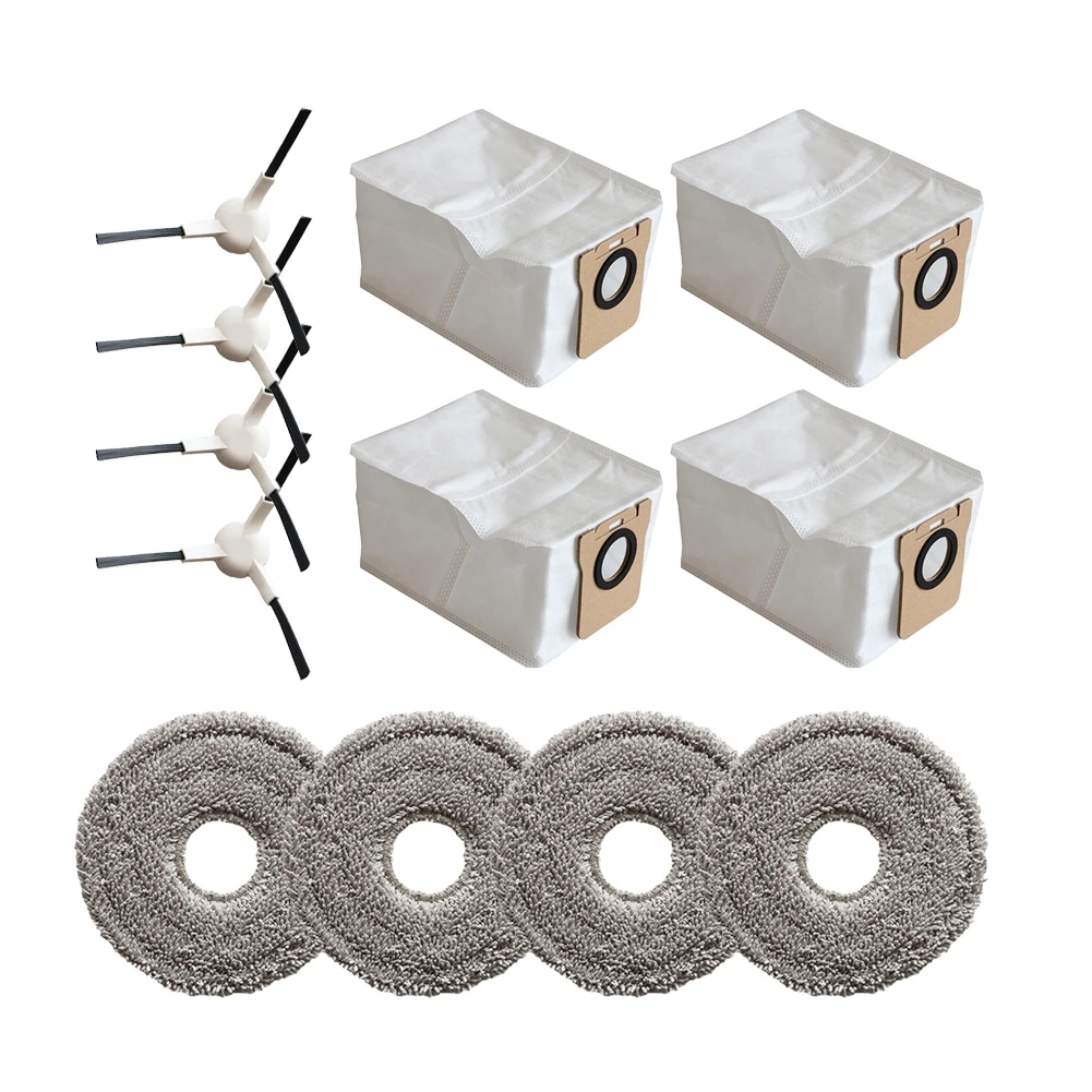 Mop Cloths Set Robot Vacuum Kit Edge Cleaning Leak-proof Dust Bags Approx 60 Days Per Bag Simple Accessory Replacement
