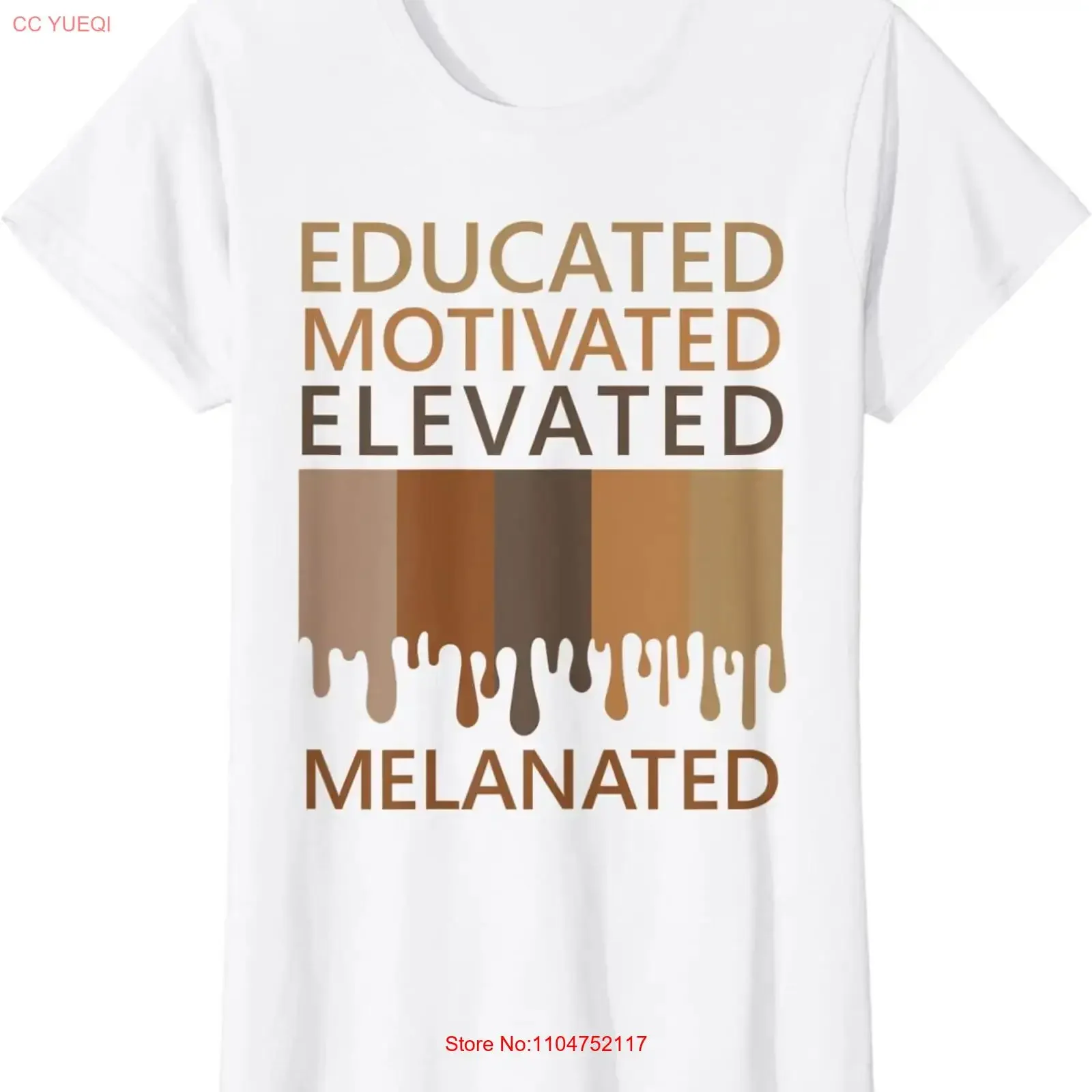 Educated Motivated Elevated Melanated Ladies' Crewneck T Shirt long or short sleeves vintage Washed designer clothes streetwear