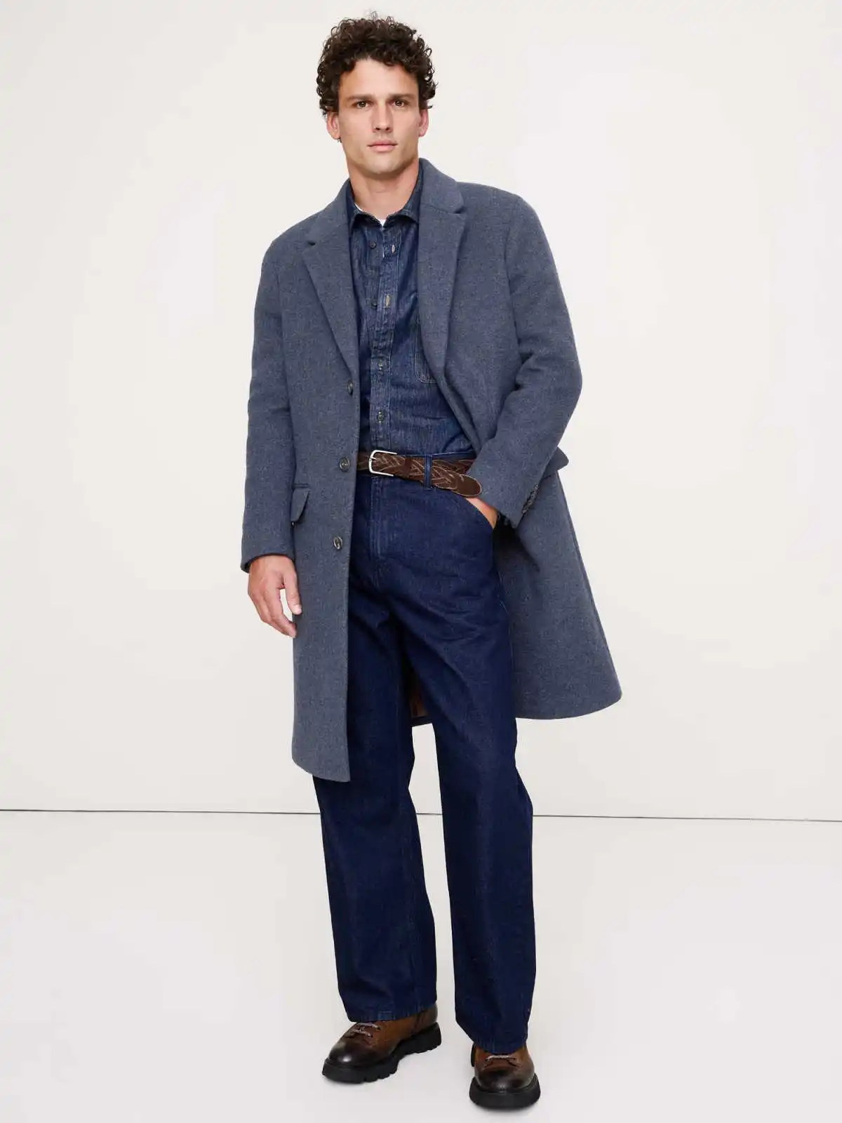 Elegant Men Overcoat 1 Piece Blazer Single Breasted Notch Lapel Winter Formal Occasion Outdoor Warmth Customized