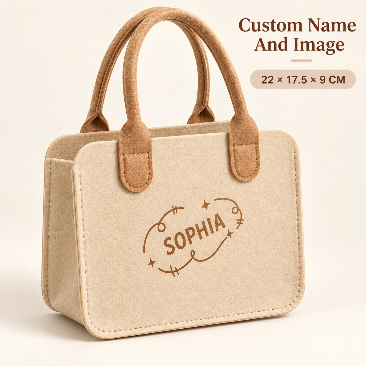 Compact Custom Felt Handbag Color Block Personalized Name Tote For Women Kids Birthday Party Favor Halloween Christmas Gift Bag