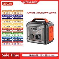SBAOH P302 300W 296Wh Portable Power Station Generator Quick Charge 230V AC Sockets DC Ports and LED Torch for Travel Camping