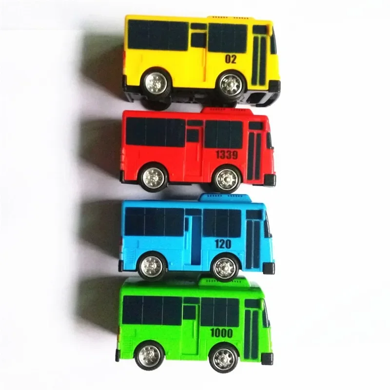 4 kleuren de kleine bus Koreaanse Amine Leuke 9 cm oog automodel Mini Plastic Pull Back Bus voor kinderen Jongens Kerstcadeau