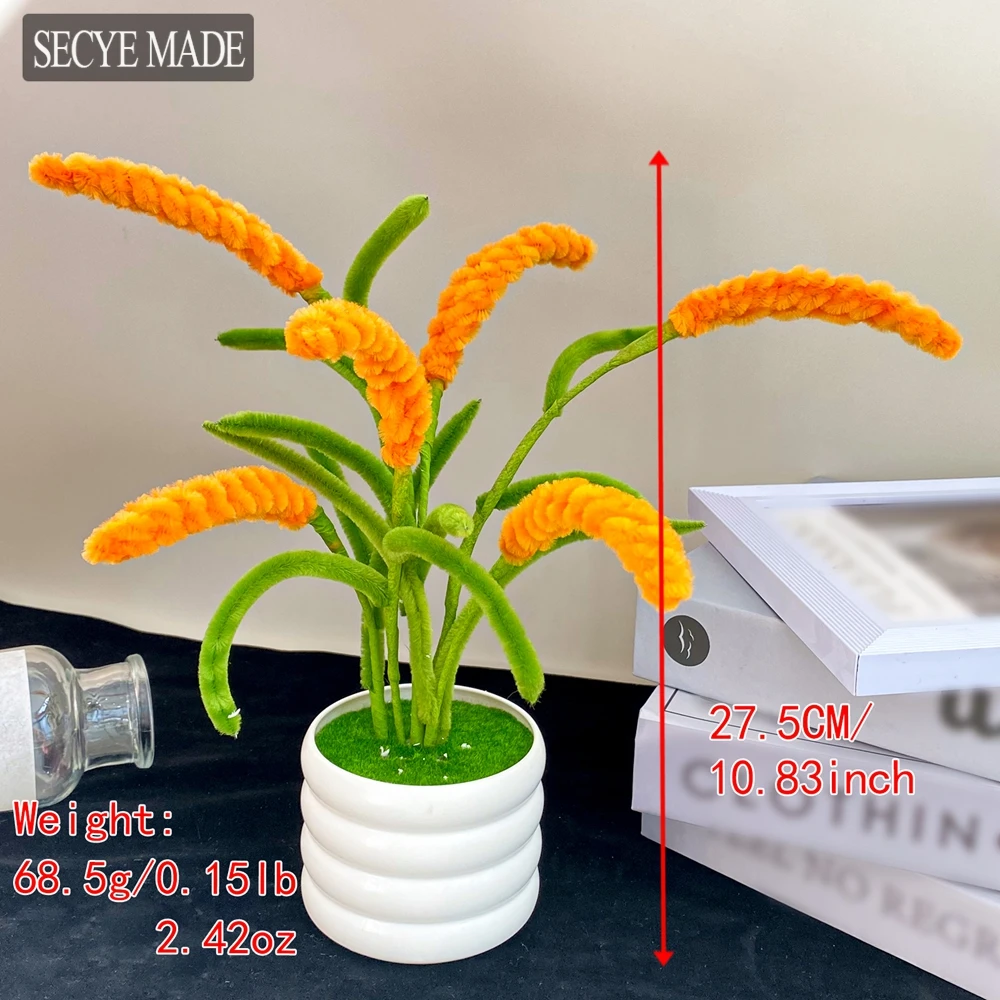 A Golden Harvest Bonsai Artificial Mini Potted Plant New Store Opening Decor Festival Ornaments Autumn Indoor Desktop Bonsai L53